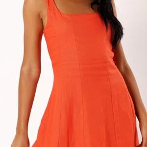 Petal & Pup Bright Orange Mini Dress